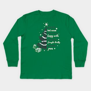 Christmas Tree list Kids Long Sleeve T-Shirt